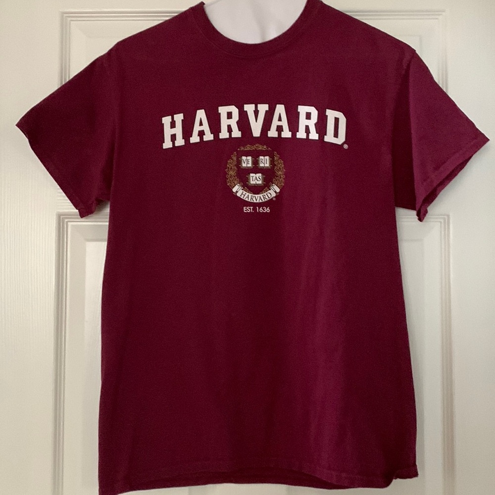 Maroon cotton Harvard University t-shirt size M